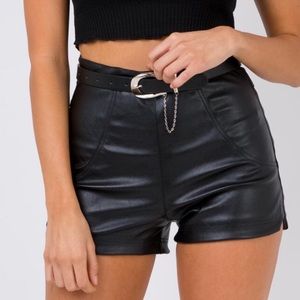 PRINCESS POLLY LEATHER SHORTS